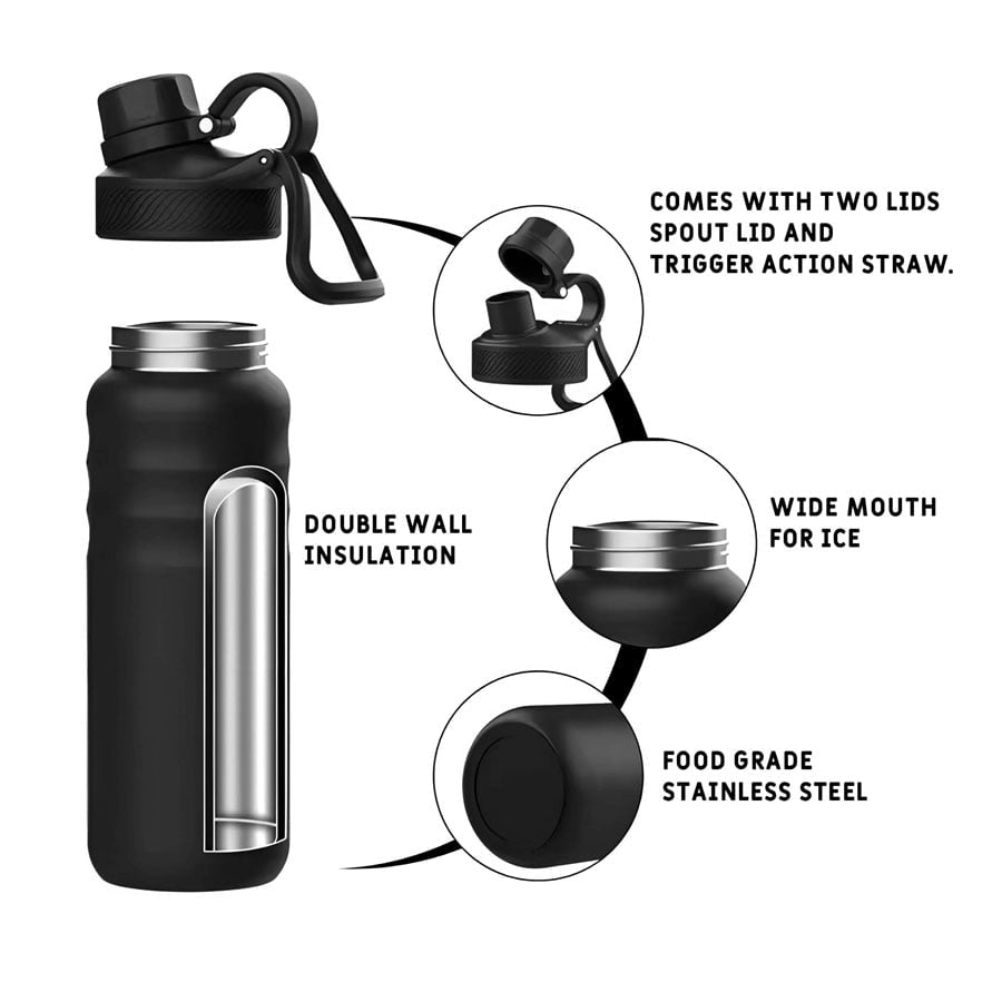 Burra and Co Rugged Responder Medium 710ml Black