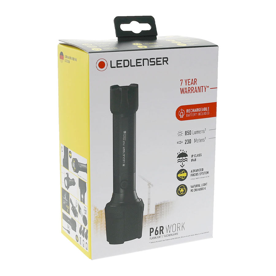 Ledlenser P6R Work 850 Lumens Xtreme LED Rechargeable Rugged Waterproof Flashlight