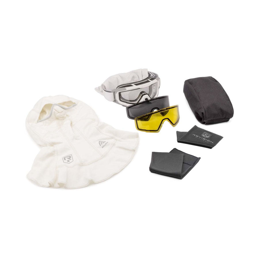 Revision SnowHawk Goggle System 3 Lens Yellow Kit with Tundra Wool Balaclava