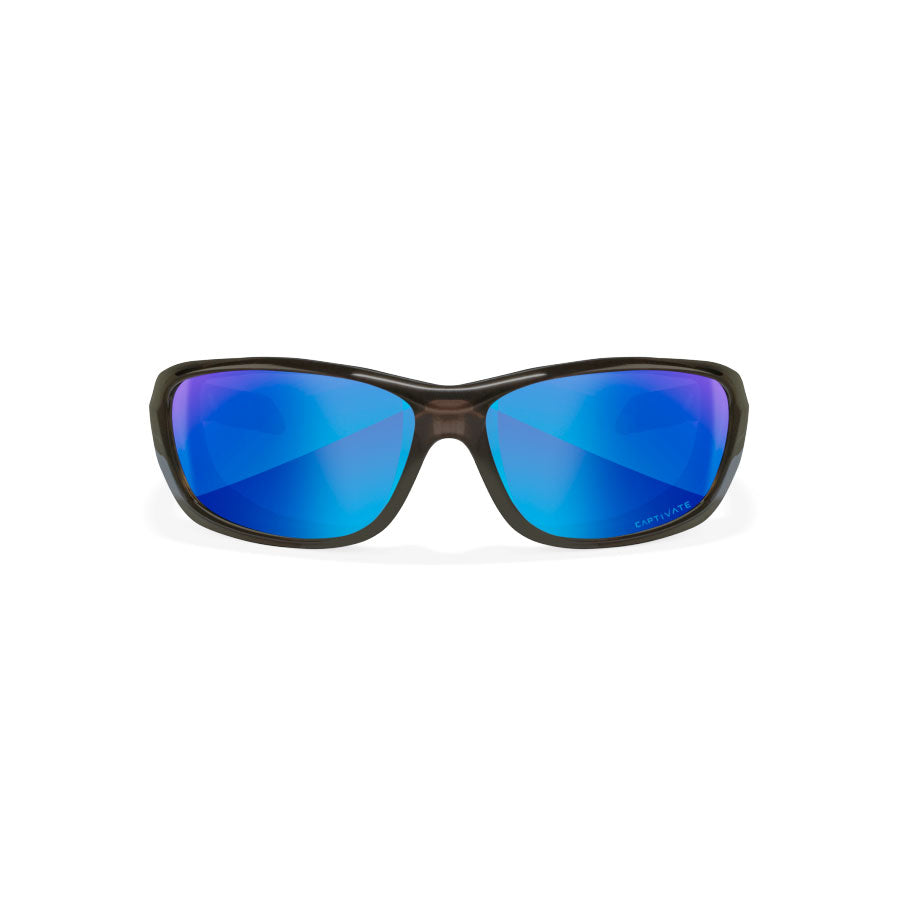 Wiley X Gravity Captivate Polarised Blue Mirror Lens with Crystal Black Frame