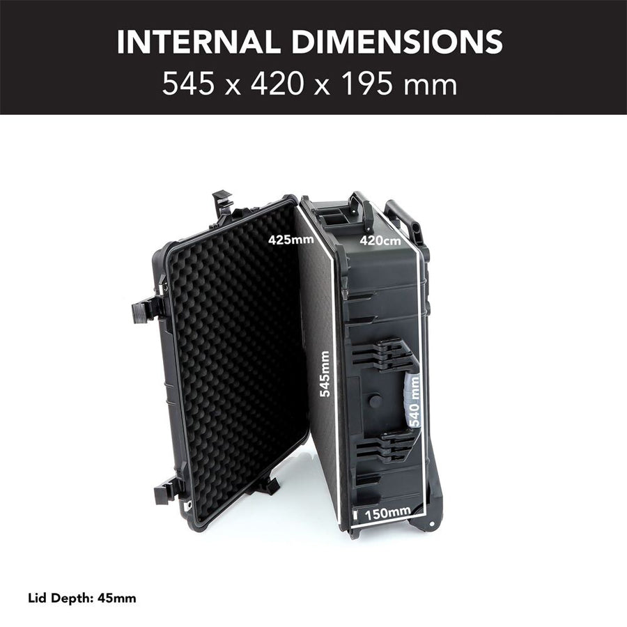 Evolution Gear Trolley Hard Case for Drones, Cameras & Sensitive Equipments 5525 - Black