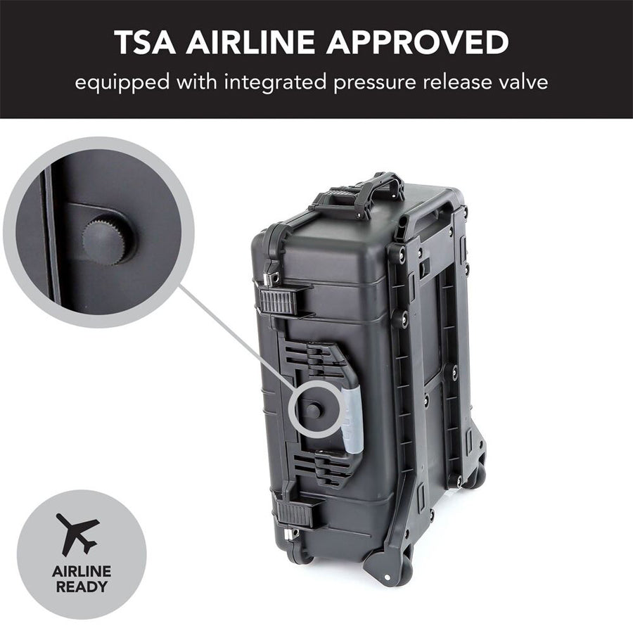 Evolution Gear Trolley Hard Case for Drones, Cameras & Sensitive Equipments 5525 - Black