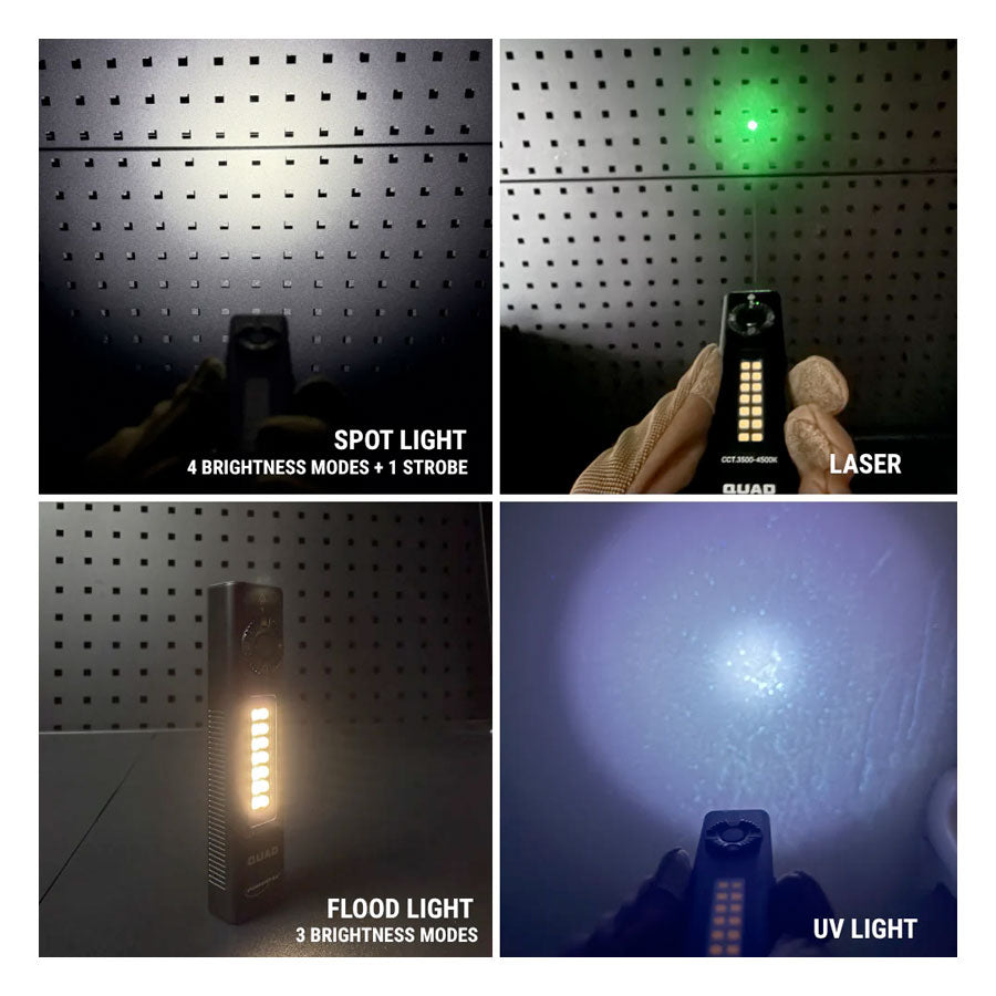 PowerTac QUAD 4-in-1 2000 Lumen EDC Flashlight