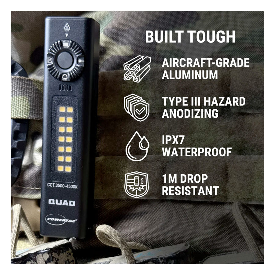PowerTac QUAD 4-in-1 2000 Lumen EDC Flashlight