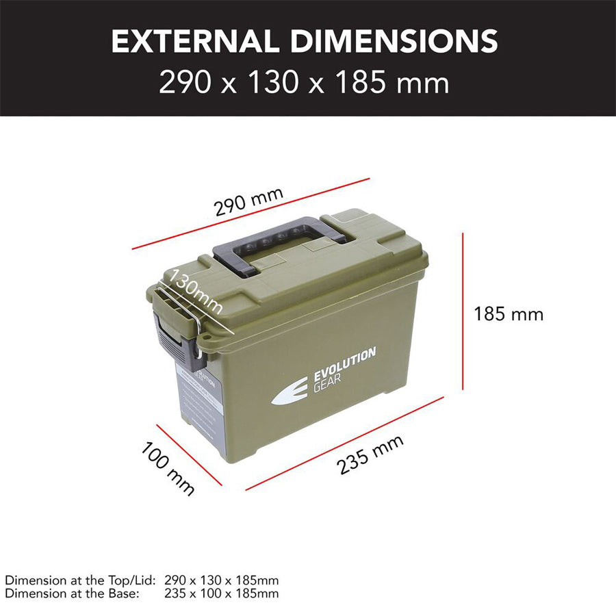 Evolution Gear Small Ammunition Box Weatherproof Ammo Case / Dry Box