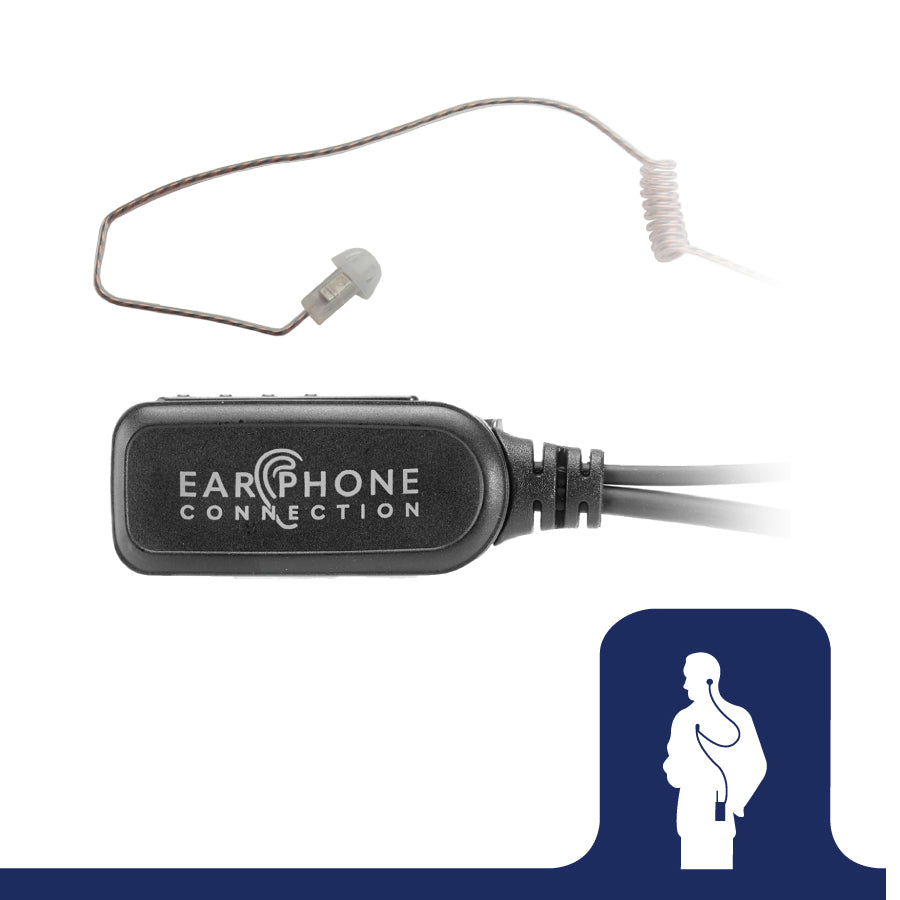 Earphone Connection Hawk Lapel Microphone with Easy Connect guide mark connector and adapter for Motorola APX/XPR series radios with Whisper earpiece