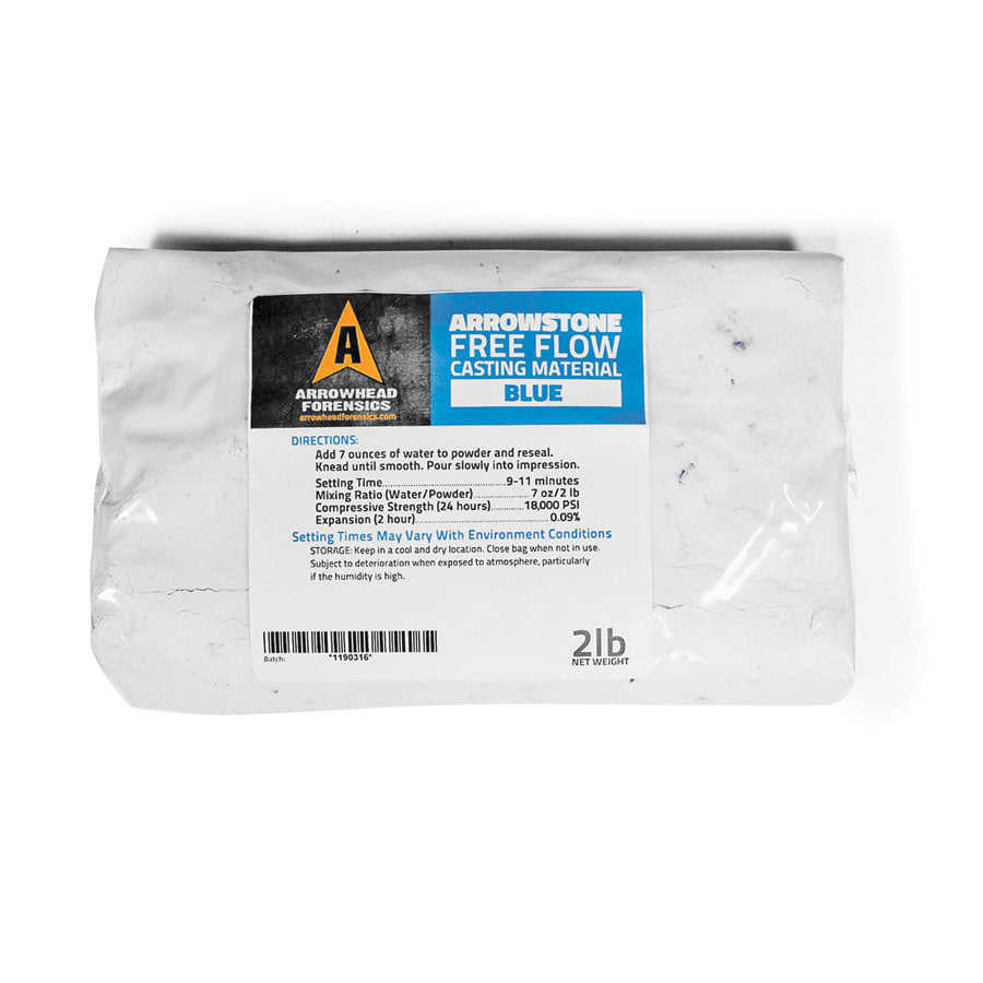 Arrowhead Forensics Arrowstone Free Flow Casting Material Single Use Bags Blue 2 lbs Crime Scene Investigation Arrowhead Forensics Tactical Gear Supplier Tactical Distributors Australia