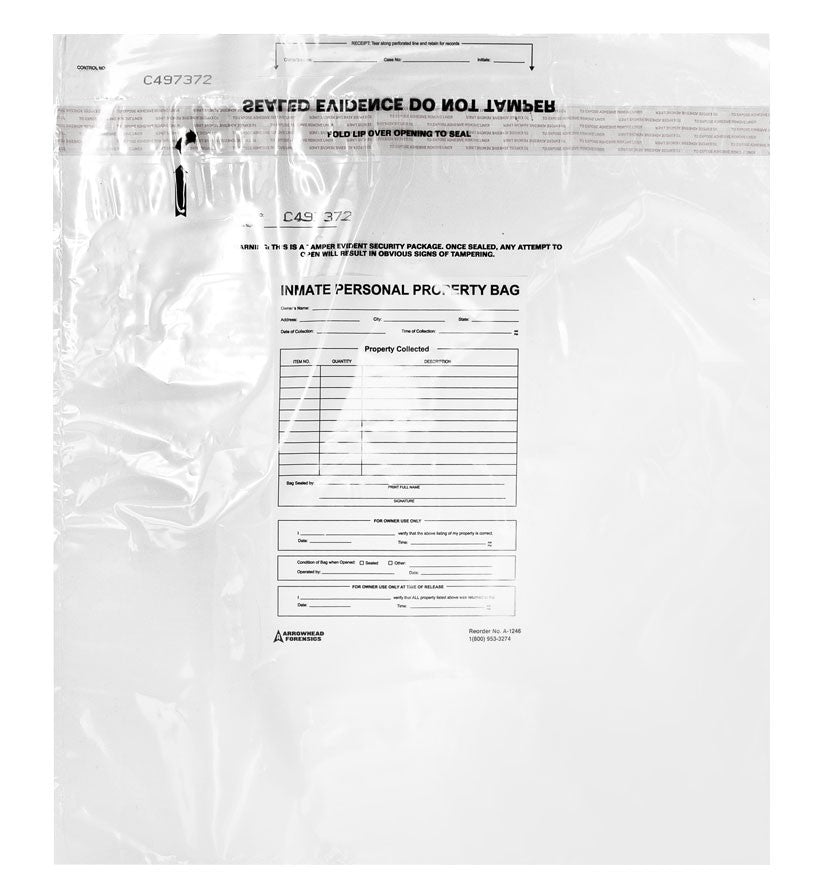 Arrowhead Forensics SureSeal Tamper Indicating Inmate Personal Property Storage Bag - 20” x 20” - 100/pk Crime Scene Investigation Arrowhead Forensics Tactical Gear Supplier Tactical Distributors Australia