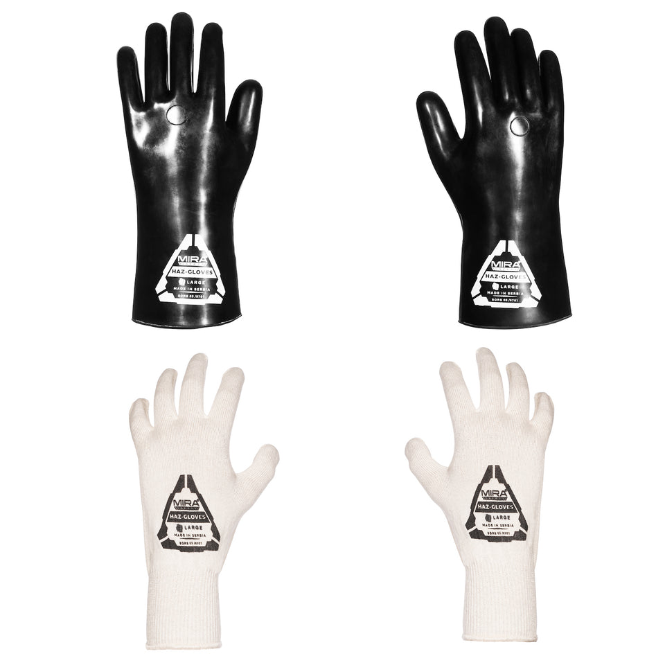 MIRA Safety HAZ-GLOVES Butyl Gloves for CBRN Protection Set of 4 Protective Gloves MIRA Safety Large Tactical Gear Supplier Tactical Distributors Australia