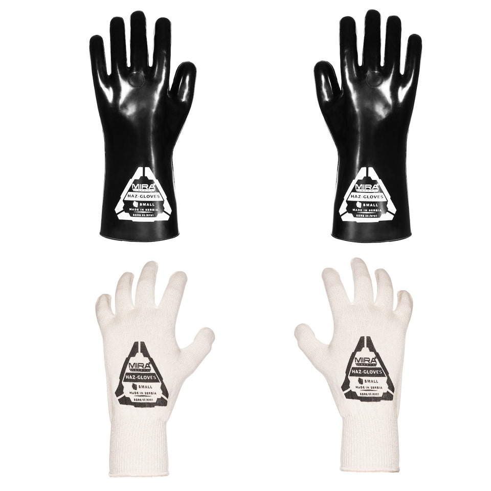 MIRA Safety HAZ-GLOVES Butyl Gloves for CBRN Protection Set of 4 Protective Gloves MIRA Safety Small Tactical Gear Supplier Tactical Distributors Australia