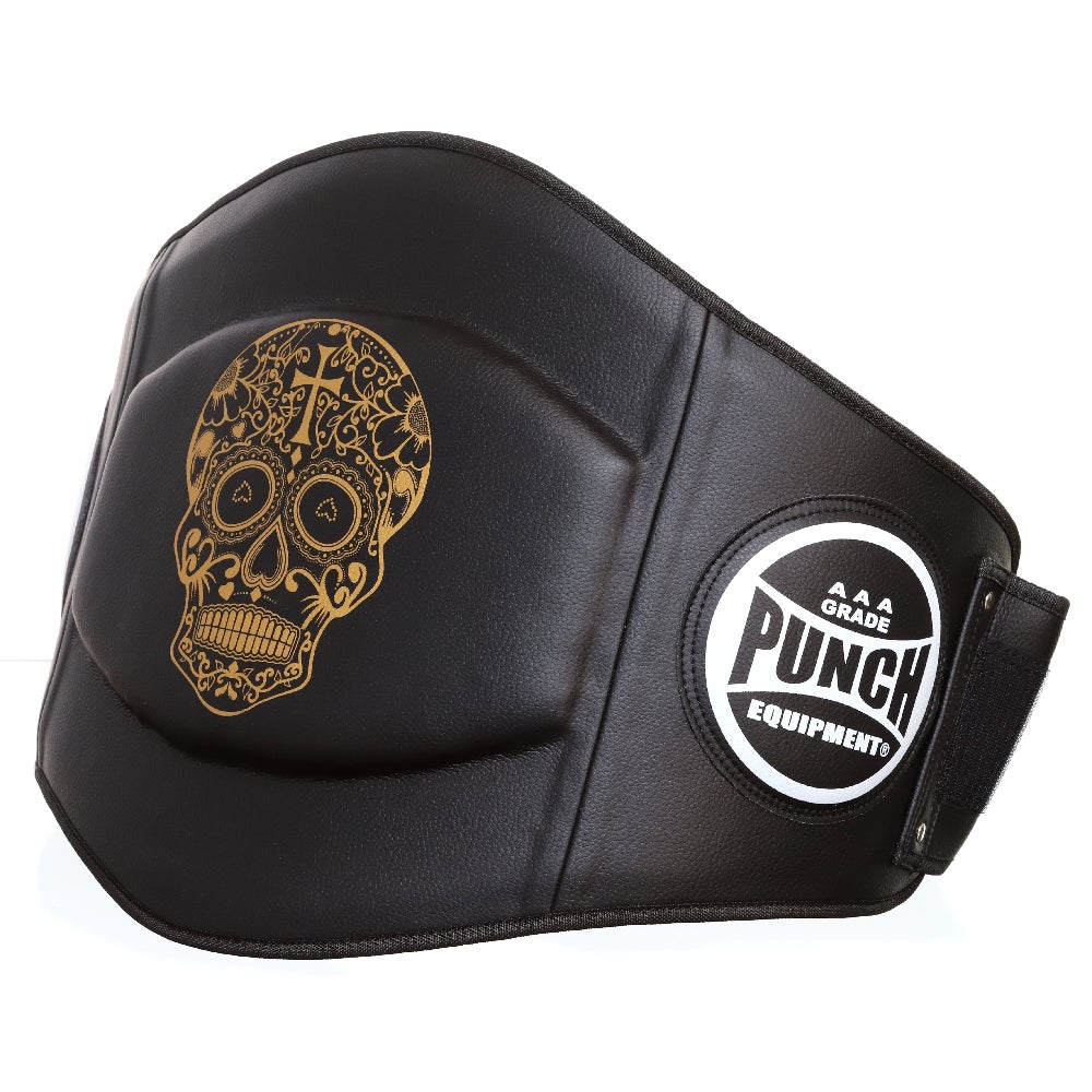 Punch Equipment COLLECTORS ITEM Trophy Getters Gold Skull Boxing Belly Pad Training Gear Punch Equipment Tactical Gear Supplier Tactical Distributors Australia