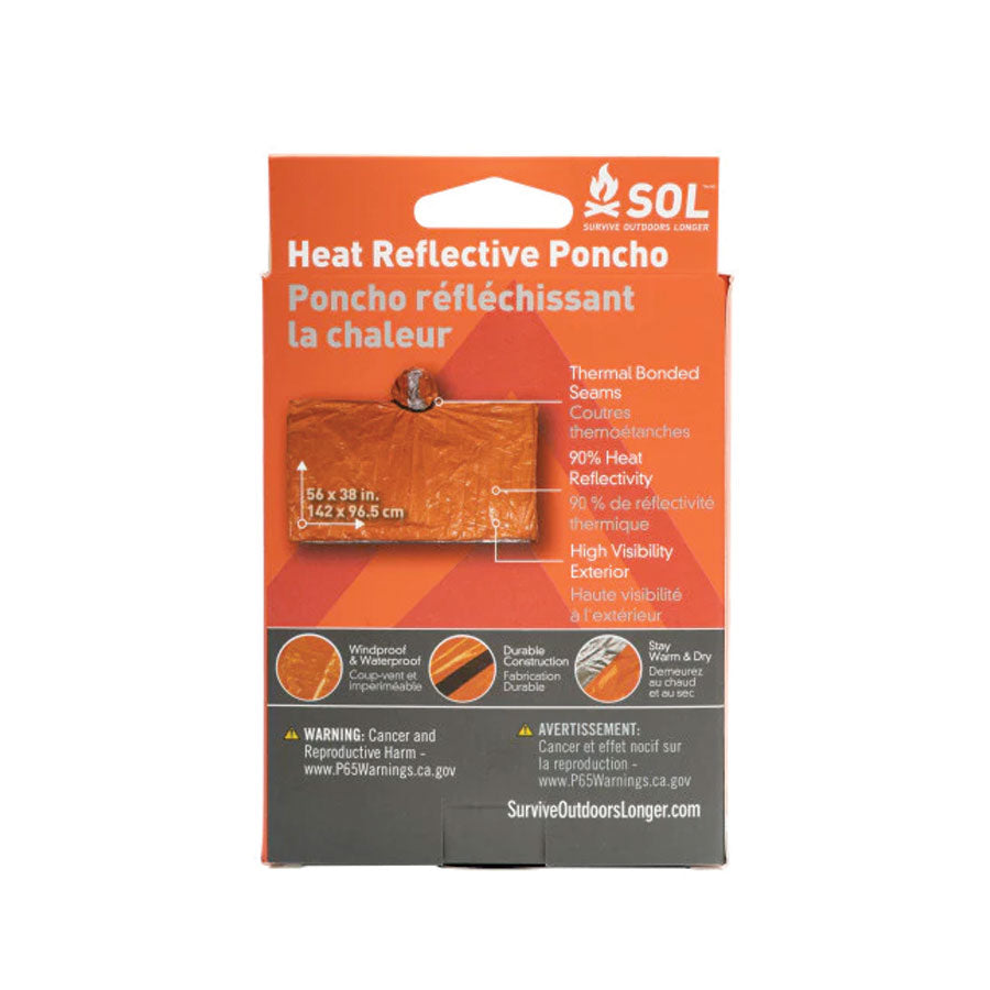 Survive Outdoors Longer SOL Heat Reflective Poncho Outdoor and Survival Survive Outdoors Longer Tactical Gear Supplier Tactical Distributors Australia