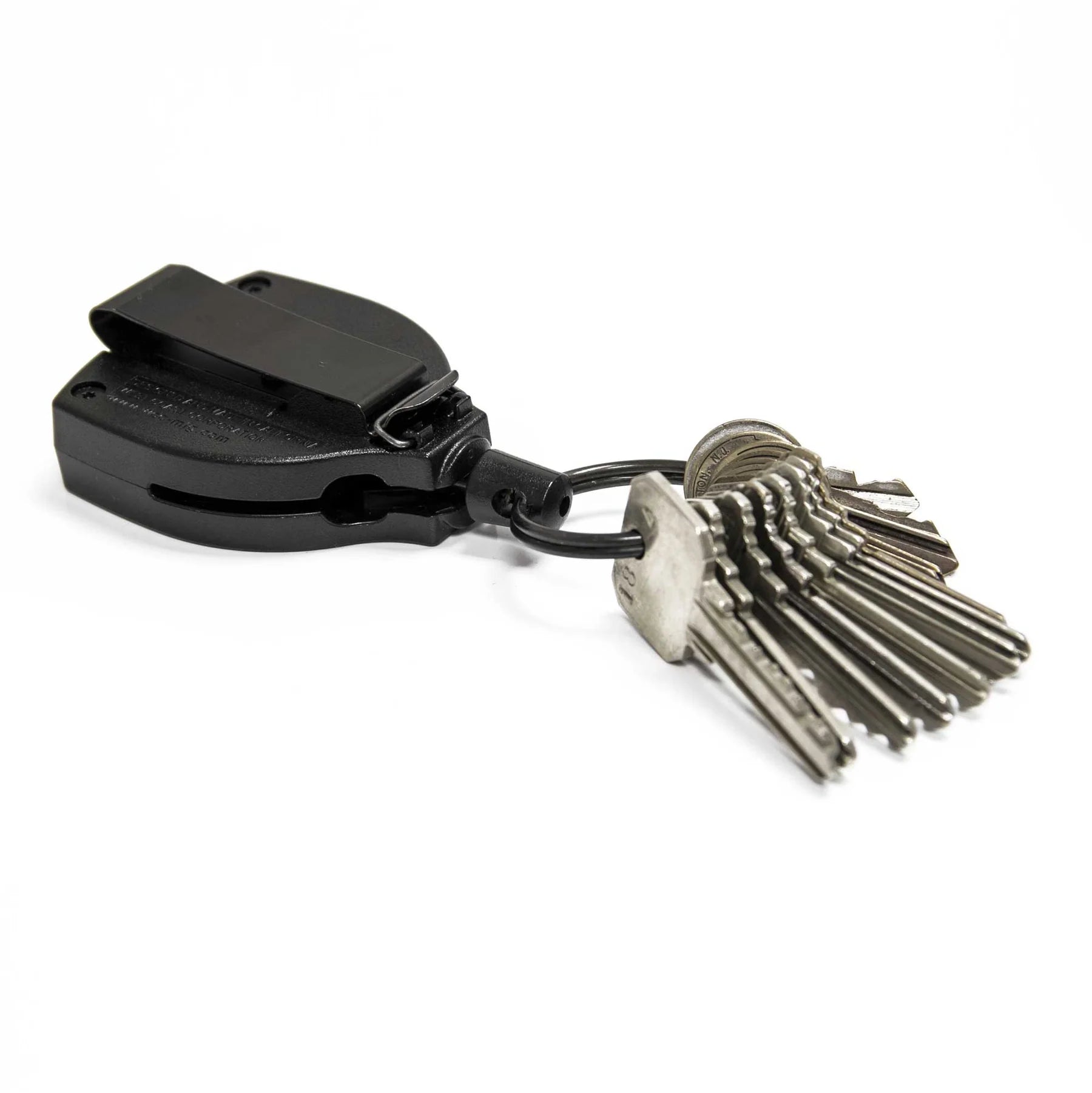 KeyBak Super 48 Plus Ambidextrous Heavy Duty Retractable Keychain with Belt Clip