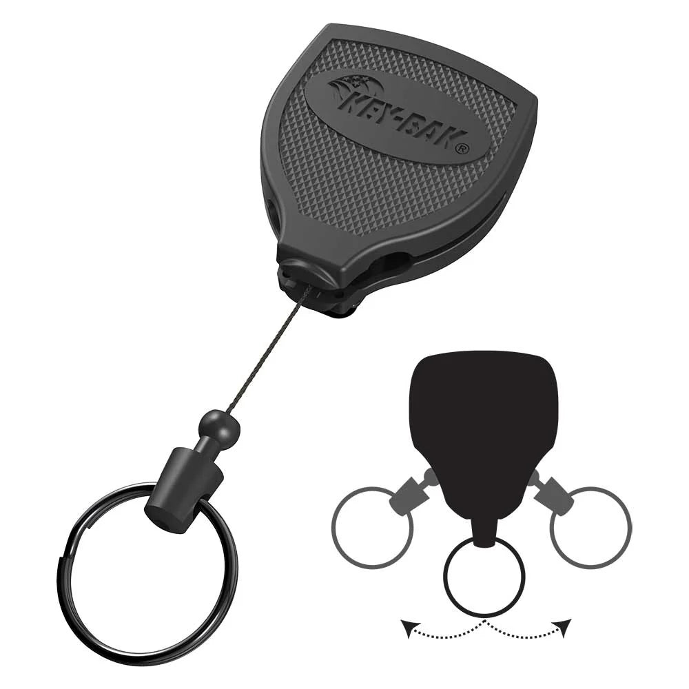 KeyBak Super 48 Plus Ambidextrous Heavy Duty Retractable Keychain with Belt Clip