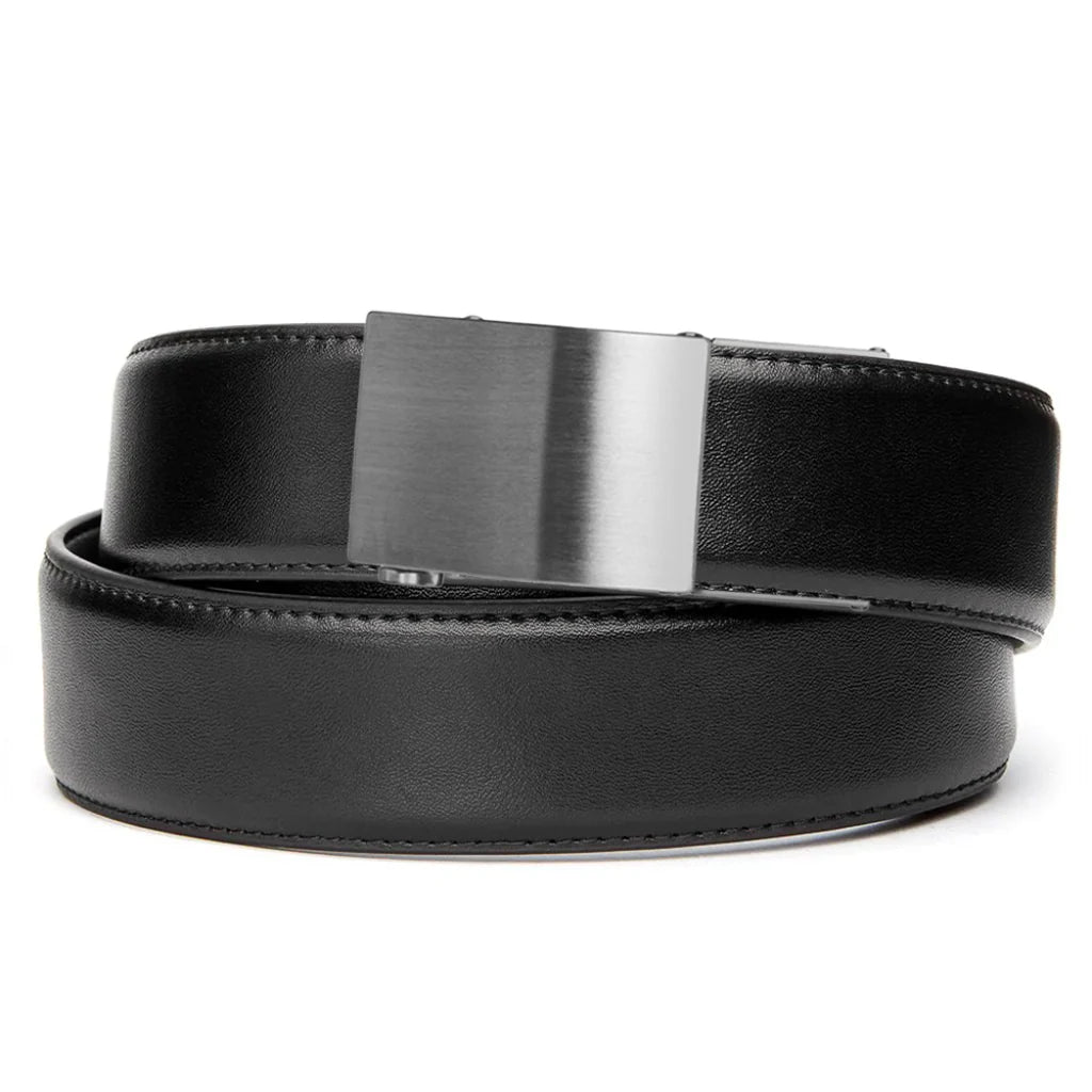 KORE Essentials Black Leather Gun Belt 1.5&quot; with X4 Stainless Steel Buckle