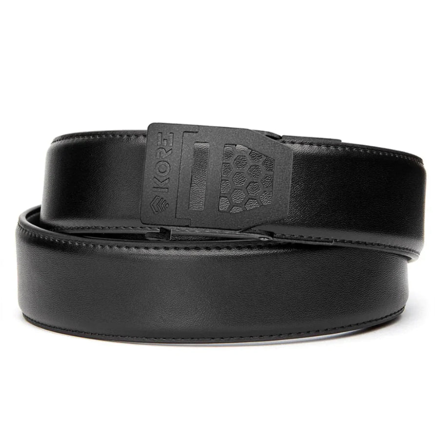KORE Essentials Black Leather Gun Belt 1.5&quot; with X6 Black Buckle