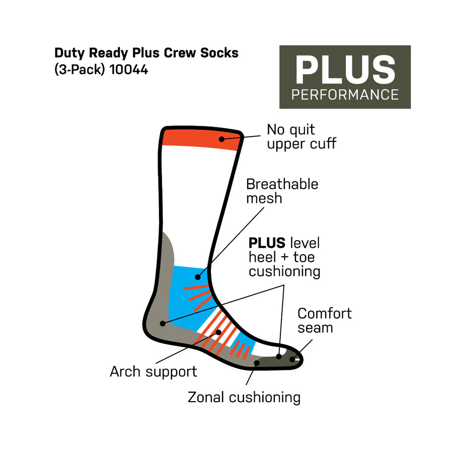 5.11 Tactical Duty Ready Plus Crew Socks Pack of 3