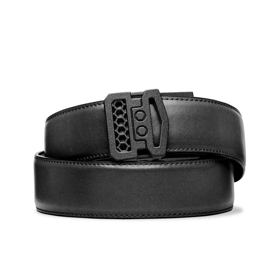 KORE Essentials Black Leather Gun Belt 1.5" with X10 Black Buckle