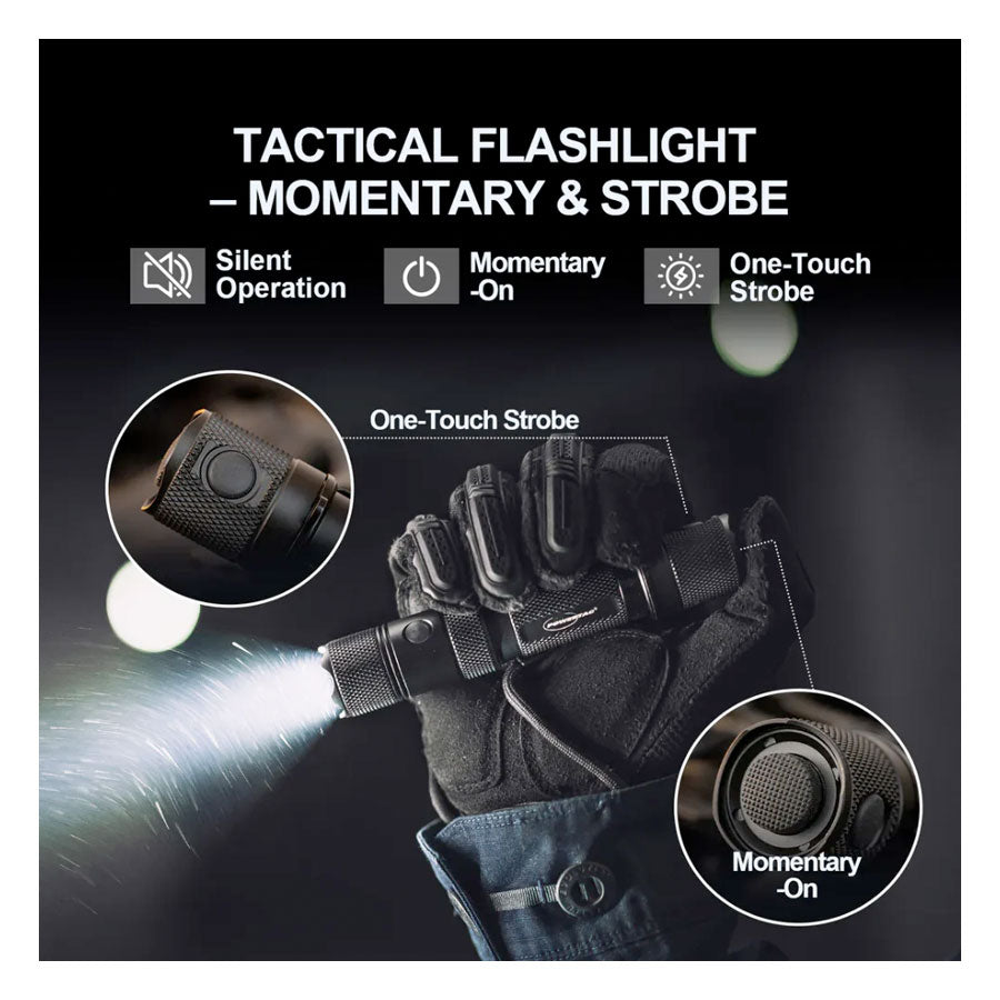 PowerTac E9R GEN4 2550 Lumen Tactical EDC Flashlight