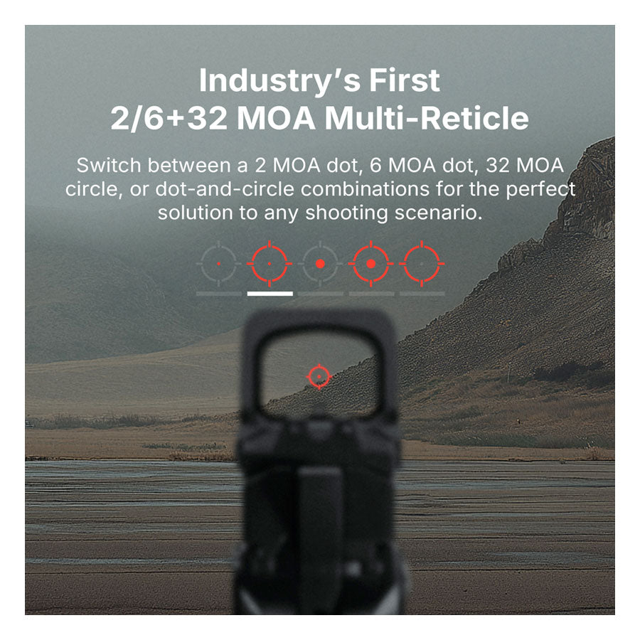 Olight Osight XR Enclosed Red Dot Sight with Ruggedized Miniature Reflex Footprint and 2/6+32 MOA Multi-Reticle System