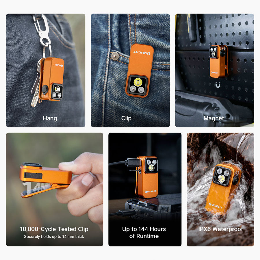 Olight Oclip Pro S 5-in-1 Multifunctional EDC Clip Torch with UV &amp; RGB Light