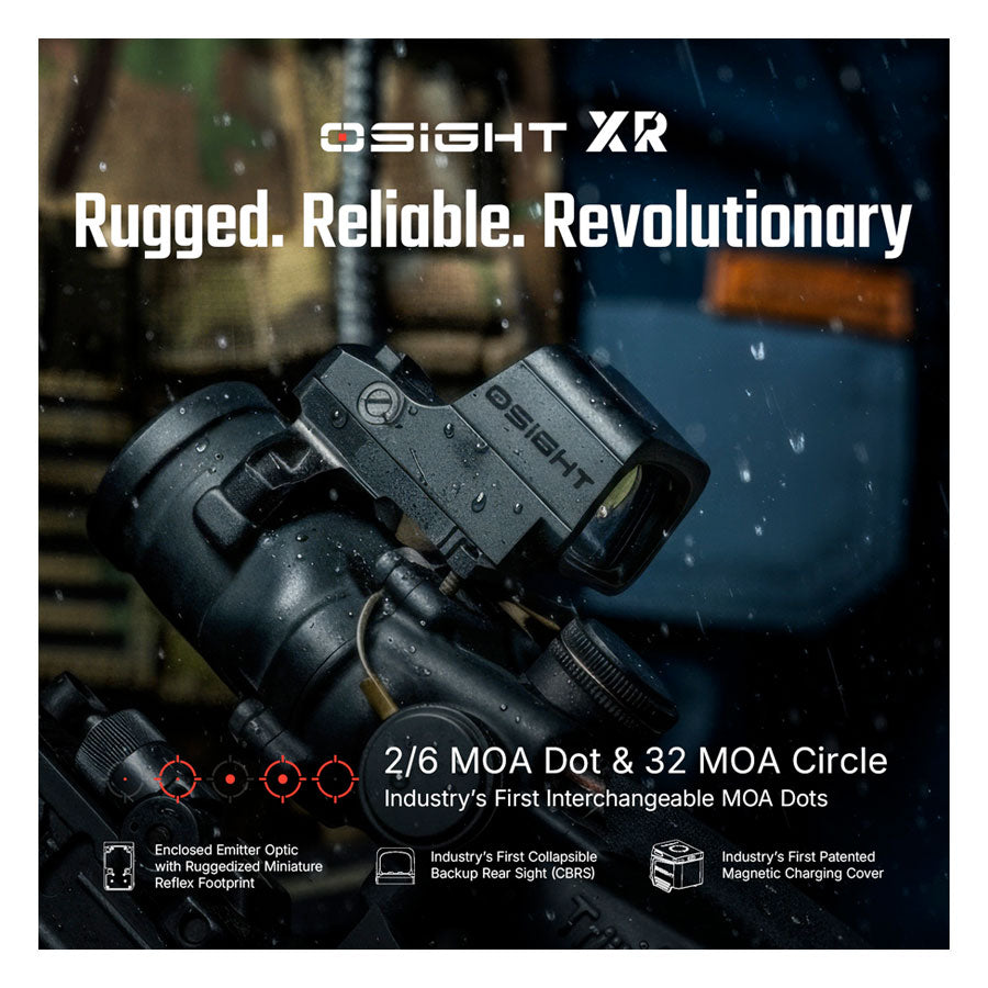 Olight Osight XR Enclosed Red Dot Sight with Ruggedized Miniature Reflex Footprint and 2/6+32 MOA Multi-Reticle System