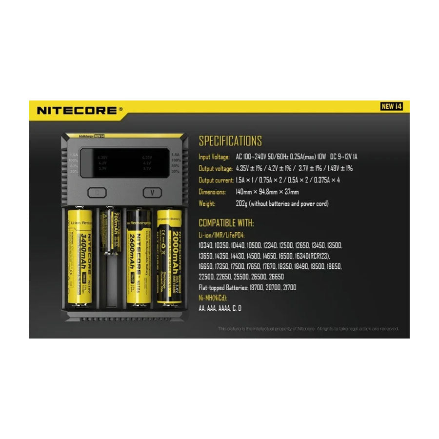 Nitecore Intellicharger i4 smart charger
