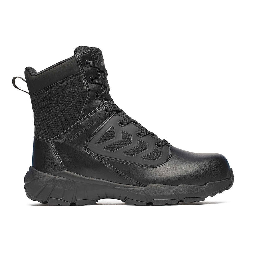 Merrell Tactical Men's Fullbench 8" Tactical Zip Waterproof Carbon Fiber Boot Black