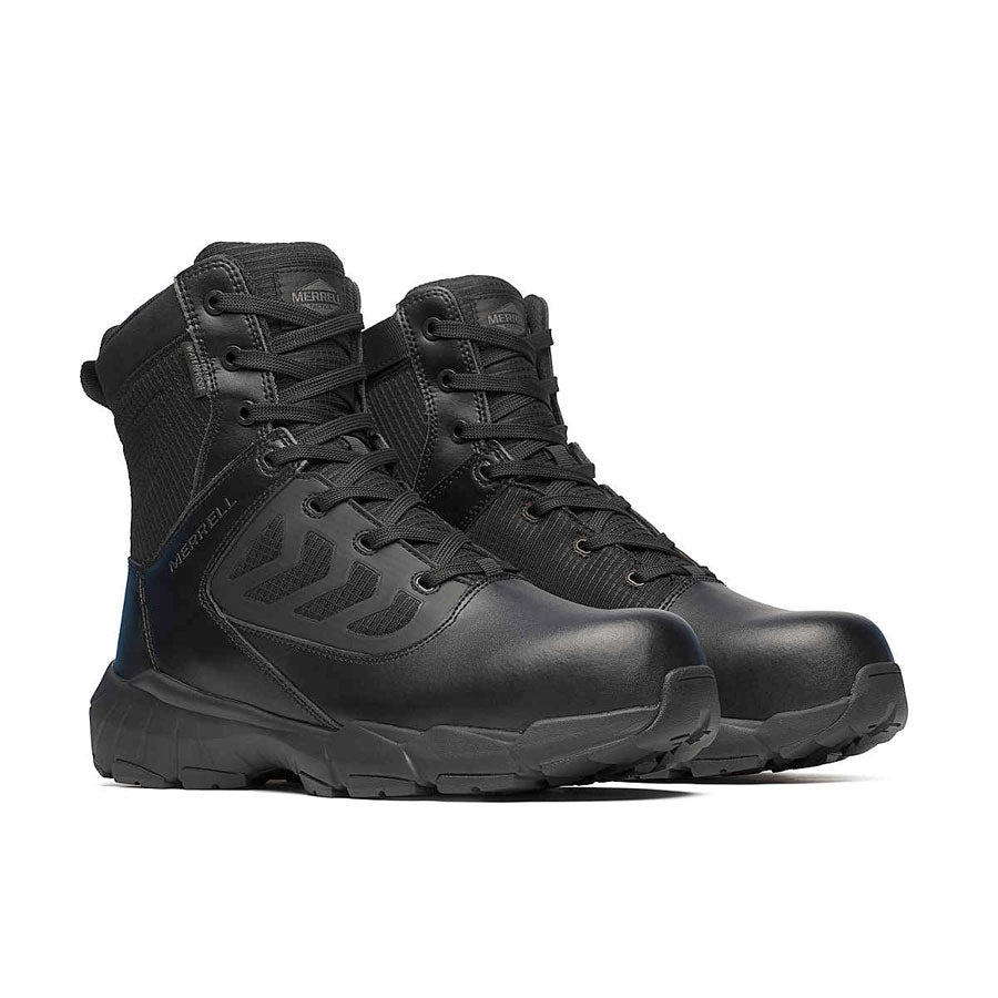 Merrell Tactical Men's Fullbench 8" Tactical Zip Waterproof Carbon Fiber Boot Black