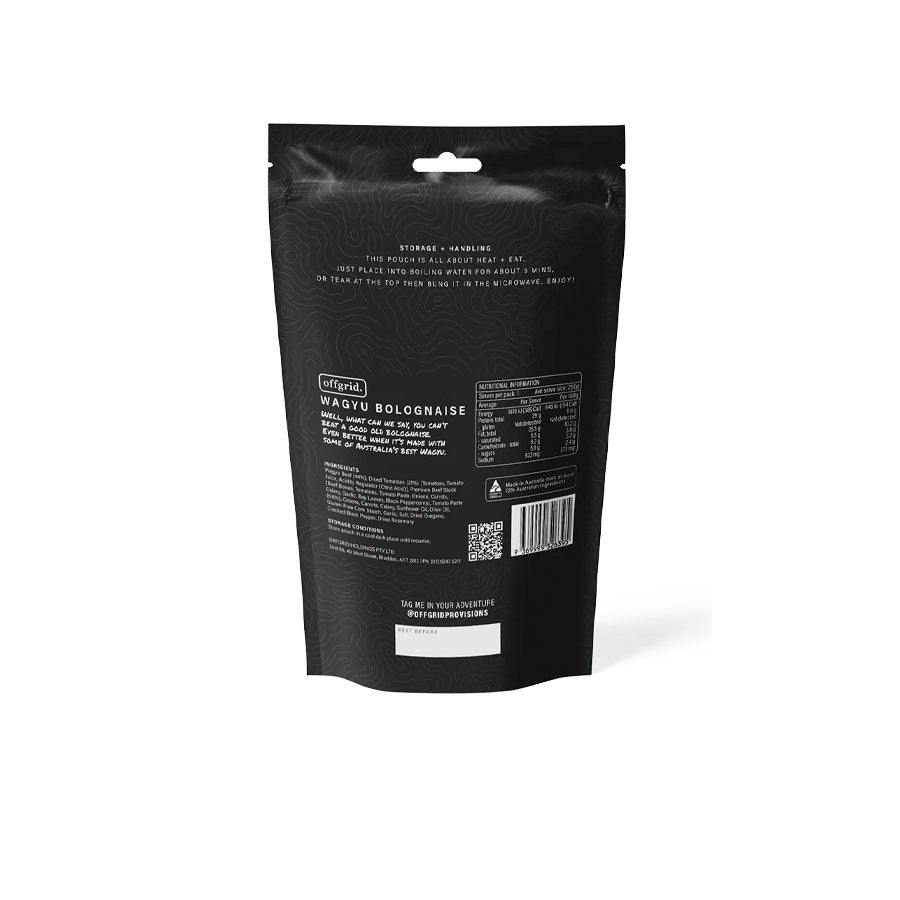 Offgrid Provisions Good Bolognaise - Shelf Stable Meal