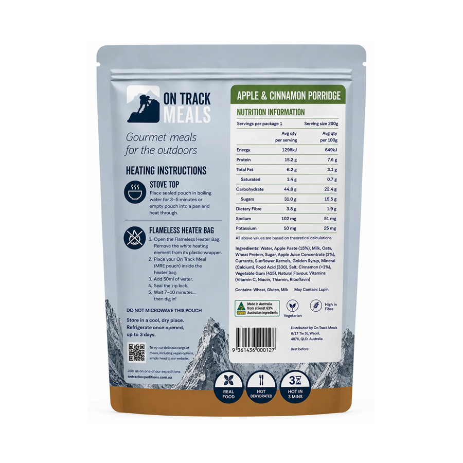 On Track Meals Protein Porridge-Apple & Cinnamon