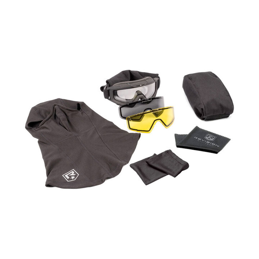 Revision SnowHawk Goggle System 3 Lens Yellow Kit with Alpine Balaclava