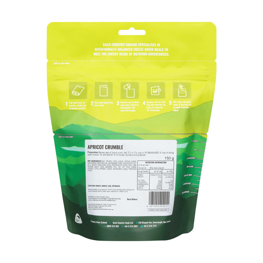 Back Country Cuisine Apricot Crumble