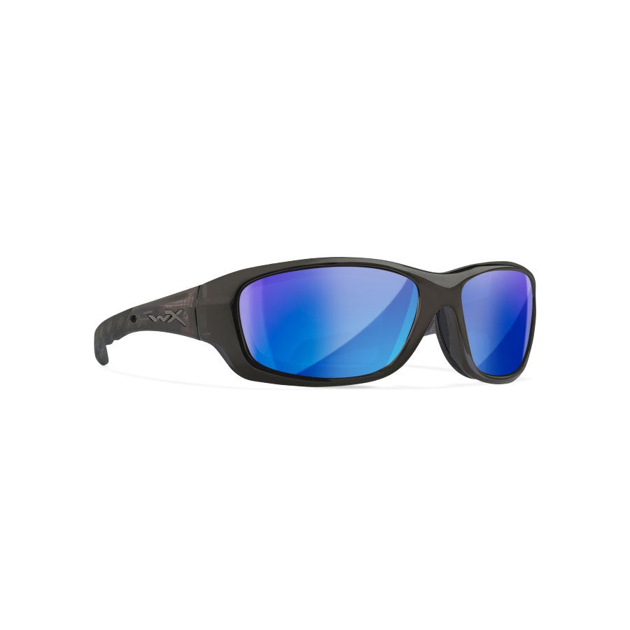 Wiley X Gravity Captivate Polarised Blue Mirror Lens with Crystal Black Frame