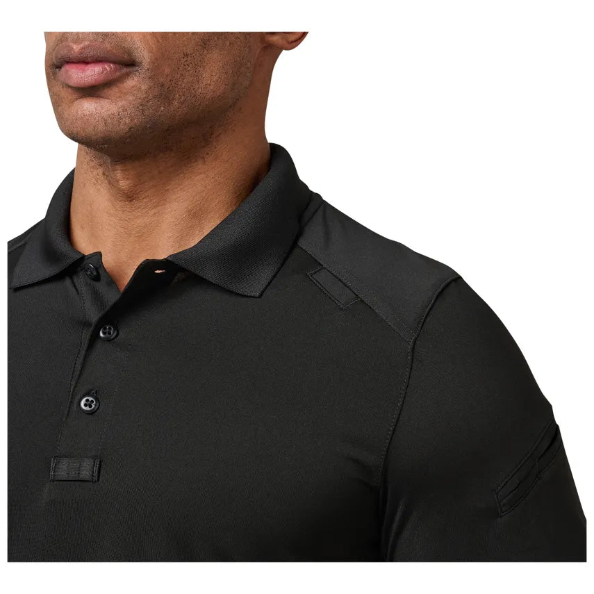 5.11 Helios Long Sleeve Mens Polo Shirt Black