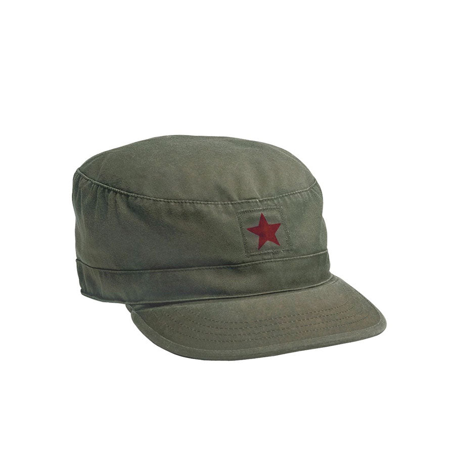 Milspec Vintage Fatigue Cap w/ Red Star OD Green