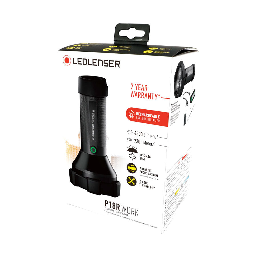 Ledlenser P18R Work 4500 Lumens Xtreme LED Rechargeable Rugged Flashlight