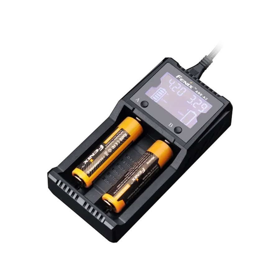 Fenix Flashlights Digital Smart Charger 2 Bay Black ARE-A2