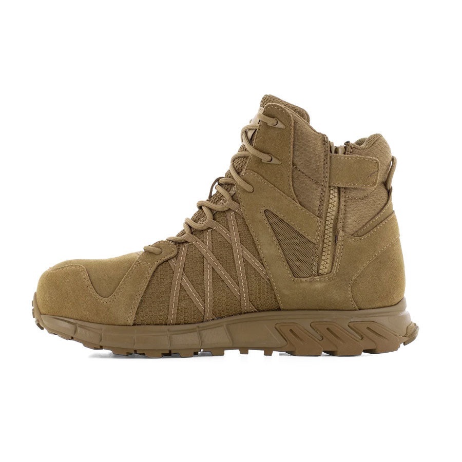 Reebok Trailgrip Men's 6 Inches Tactical Boot with Side-Zip Composite Toe Boot Coyote