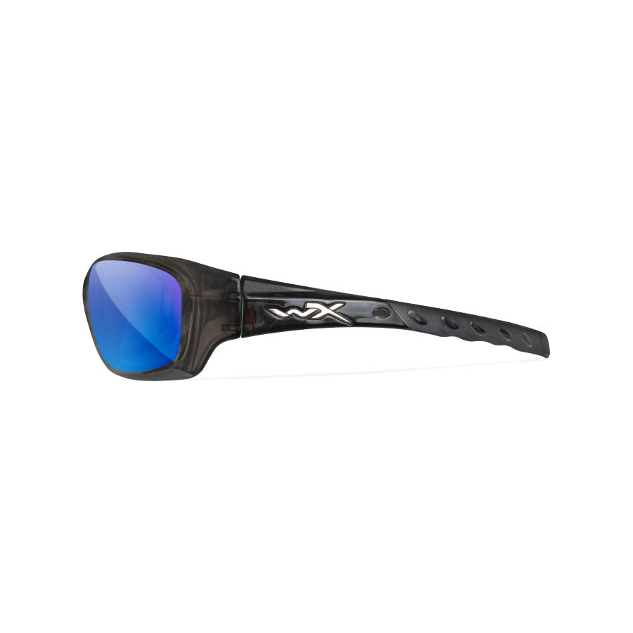 Wiley X Gravity Captivate Polarised Blue Mirror Lens with Crystal Black Frame