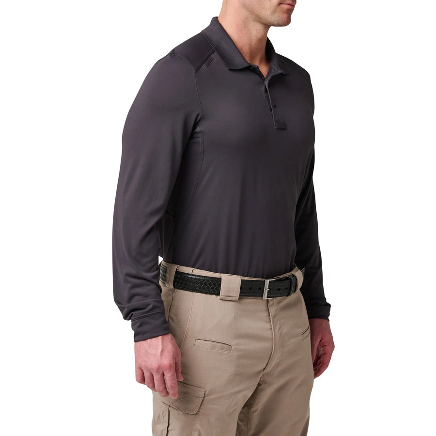 5.11 Helios Long Sleeve Mens Polo Shirt - Charcoal