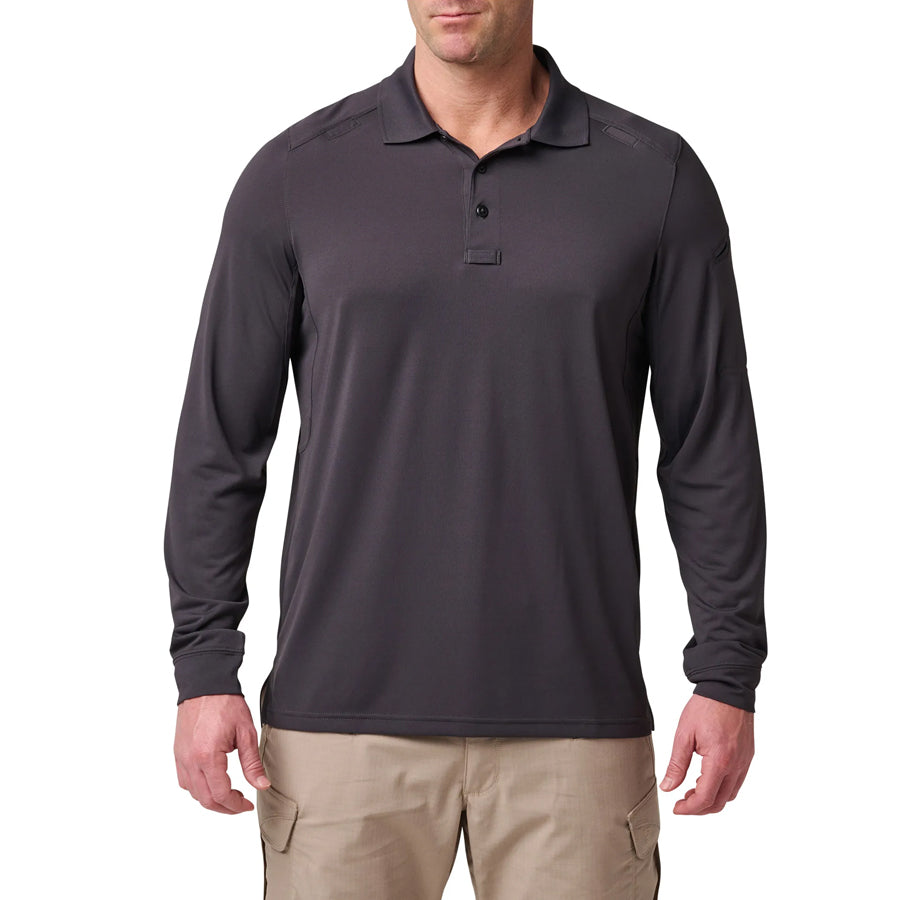 5.11 Helios Long Sleeve Mens Polo Shirt - Charcoal