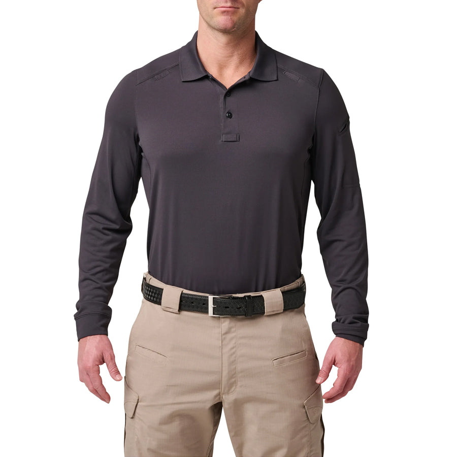 5.11 Helios Long Sleeve Mens Polo Shirt - Charcoal