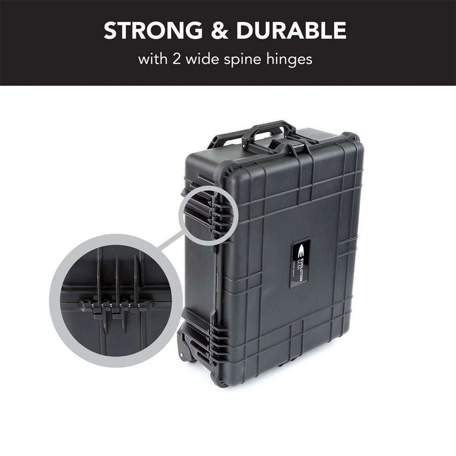 Evolution Gear Trolley Hard Case for Drones, Cameras &amp; Sensitive Equipments 5525 - Black