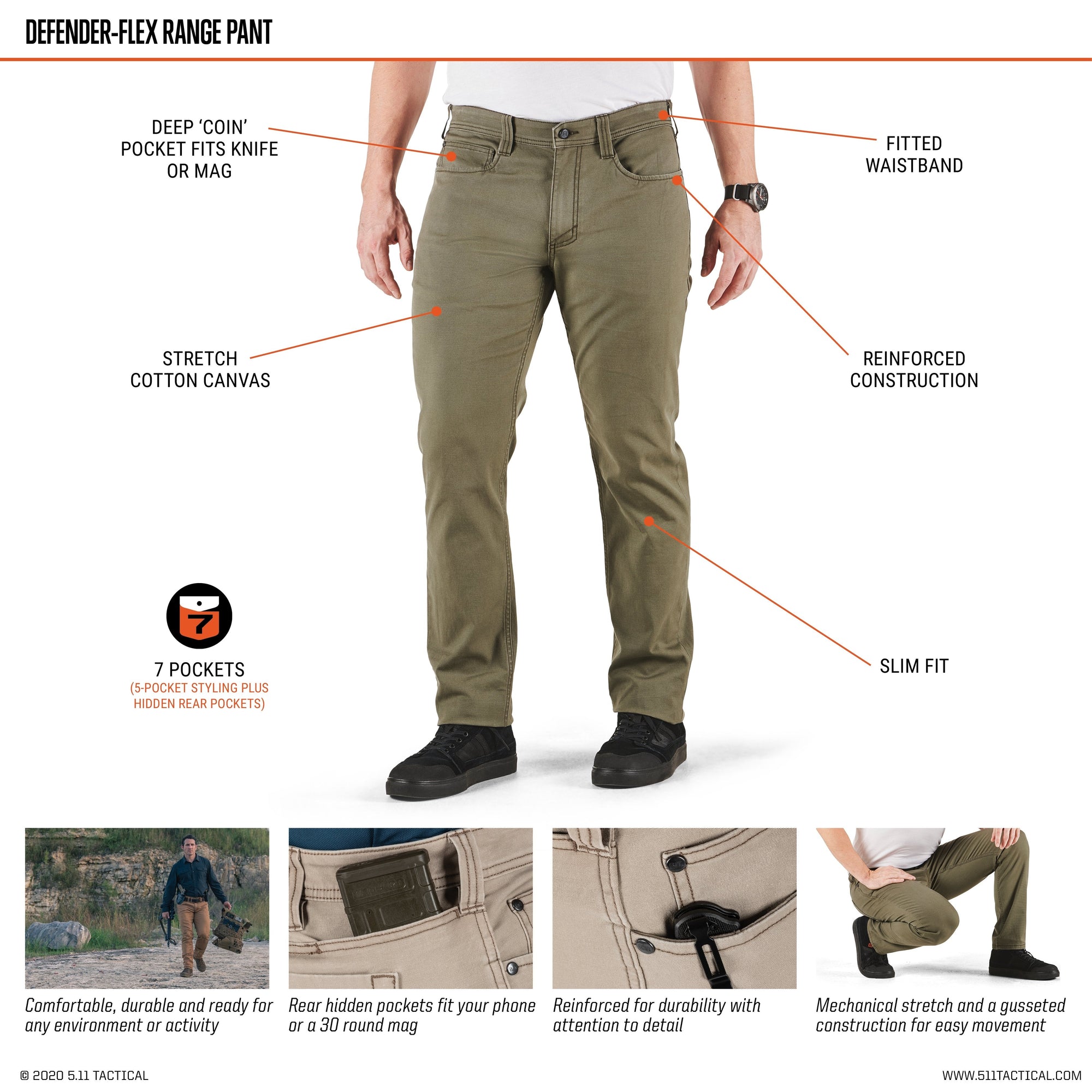 5.11 Tactical Defender Flex Range Pants Brown Duck Pants 5.11 Tactical Tactical Gear Supplier Tactical Distributors Australia