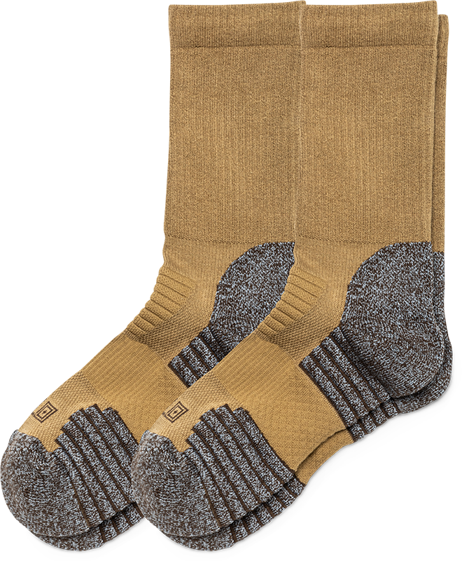 5.11 Tactical Duty Ready Ultra Crew Socks Pack of 2 Footwear Accessories 5.11 Tactical US Dark Coyote Small Tactical Gear Supplier Tactical Distributors Australia