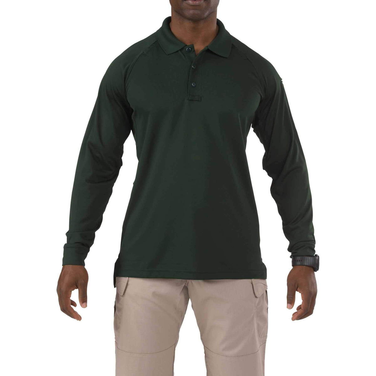 5.11 Tactical Performance Long Sleeve Polo Shirts L.E. Green Long Sleeve Shirts 5.11 Tactical Small Tactical Gear Supplier Tactical Distributors Australia