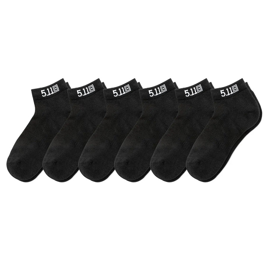 5.11 Tactical PT-R Basic Ankle Socks (6-Pack) Footwear Accessories 5.11 Tactical Black Small Tactical Gear Supplier Tactical Distributors Australia