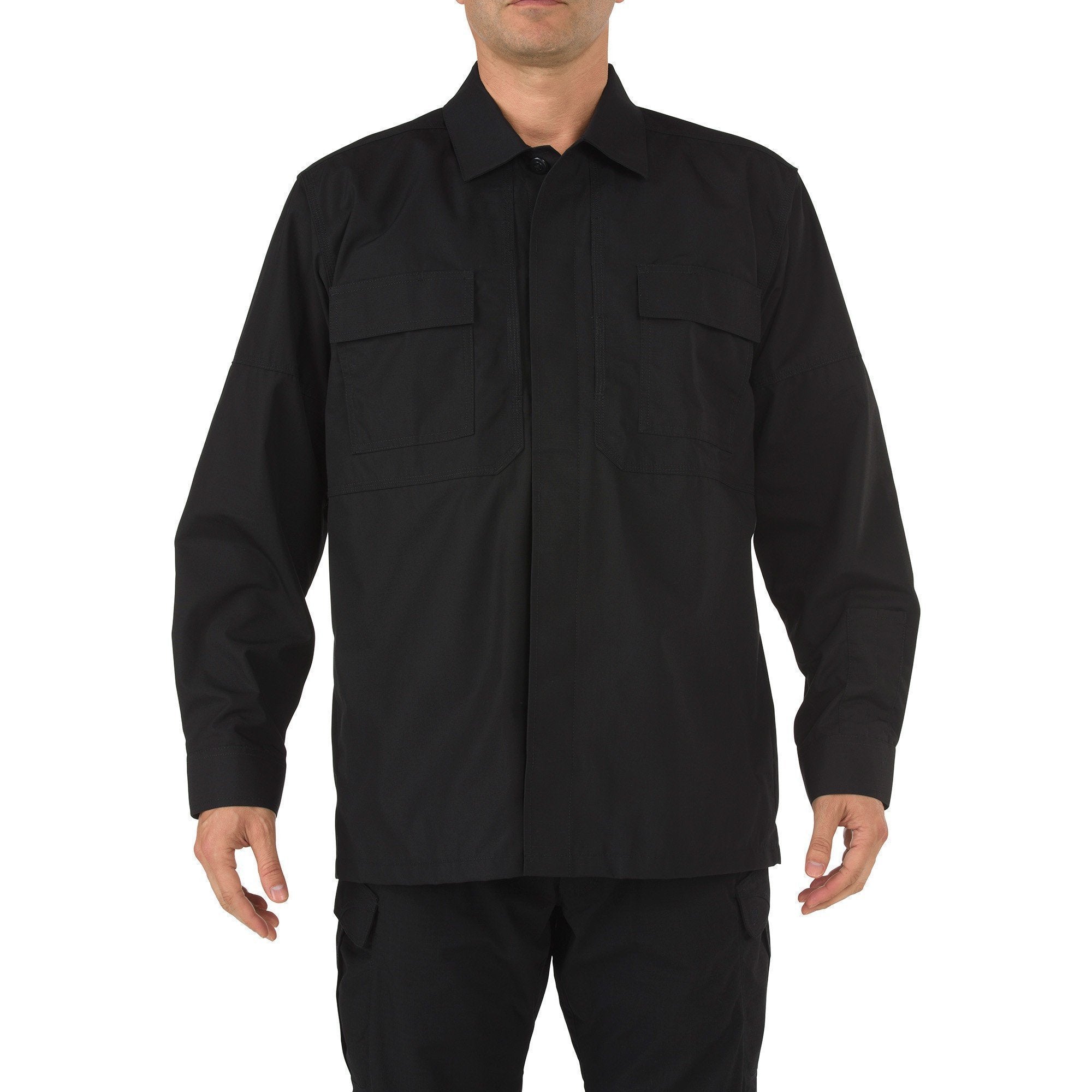 5.11 Tactical RipStop TDU Long Sleeve Shirt Shirts 5.11 Tactical Black Extra Small Tactical Gear Supplier Tactical Distributors Australia