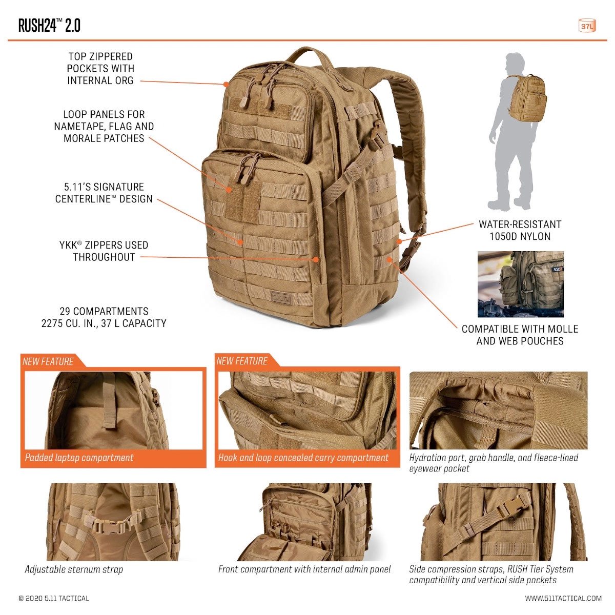 5.11 Tactical Rush 24 Backpack 2.0 Multicam | Tactical Gear Australia Tactical Gear